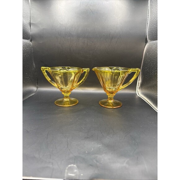 Westmoreland Amber creamer and sugar dish - Picture 8 of 9